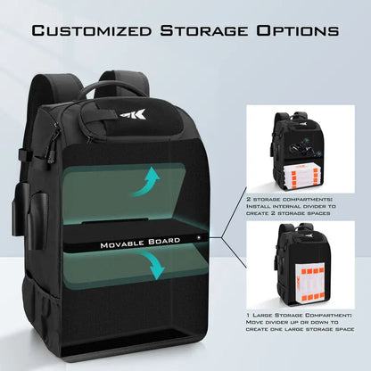 40L Fishing Tackle Backpack with 4 Tackle Boxes & Rod Holders